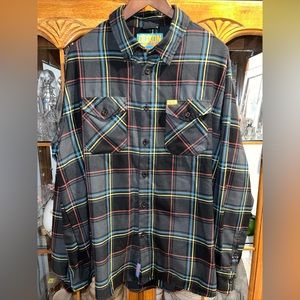 Dixxon Flannel Company MENS XL "GET ON MOTO FEST" Plaid Long Sleeve Shirt